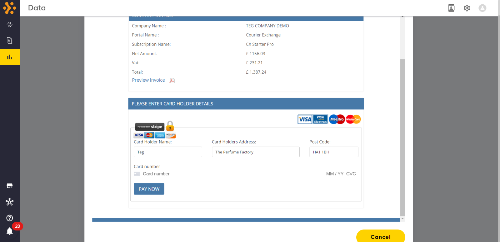 A screenshot of a credit card registration

Description automatically generated